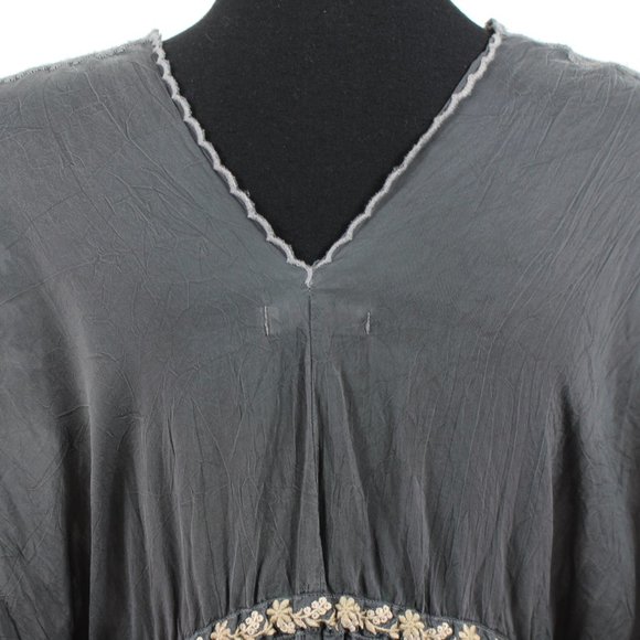 Johnny Was Cherise V-Neck Embroidered Poncho Tunic Multicolor Floral Rayon S - Picture 7 of 9